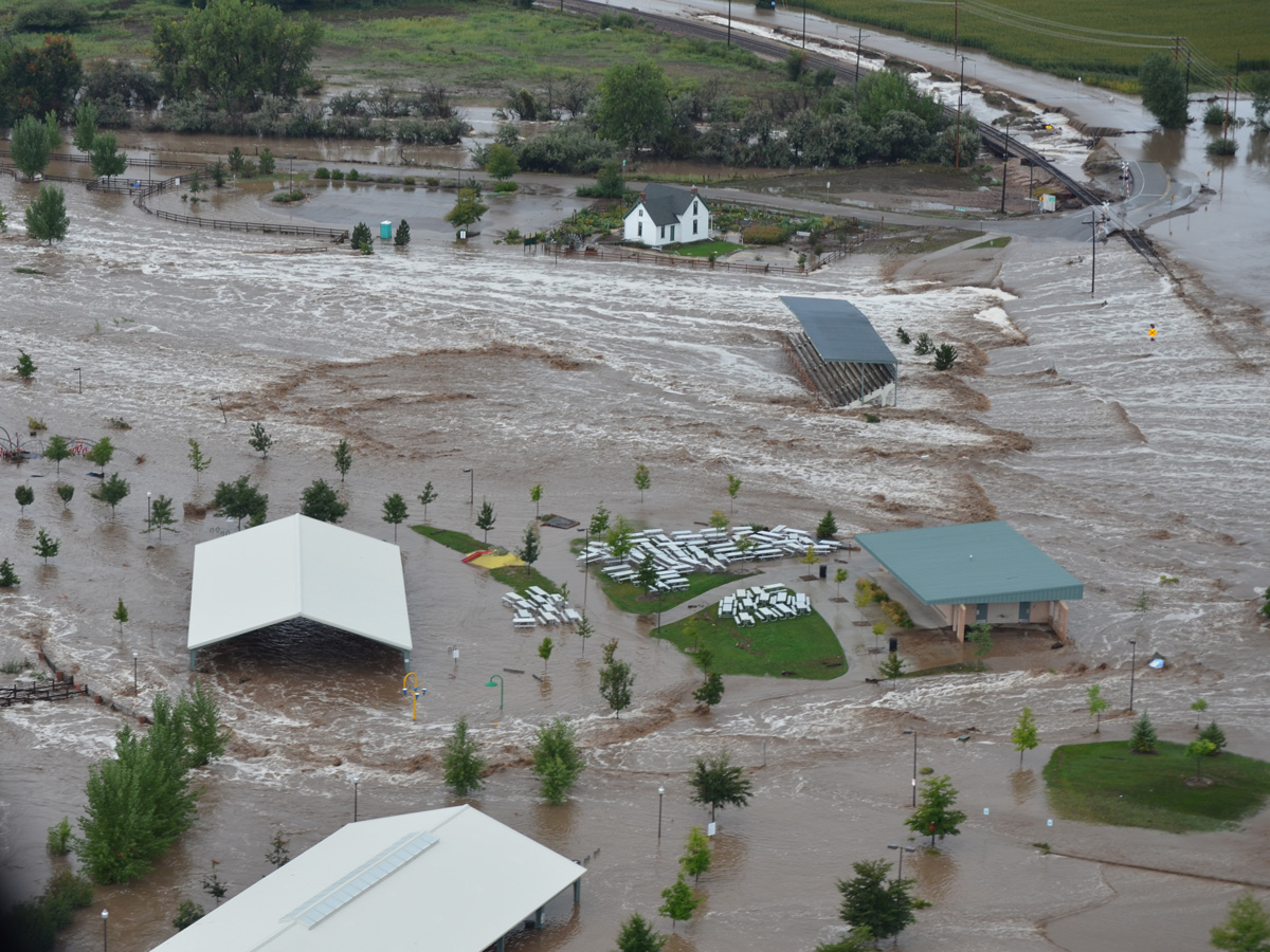 The Big Thompson Flood of 2013 covered most of Fairgrounds Park and other areas within the City of Loveland.