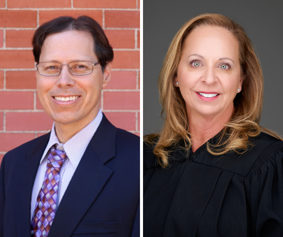 A photo of City Attorney Moses Garcia next to a photo of Loveland Municipal Judge Geri Joneson